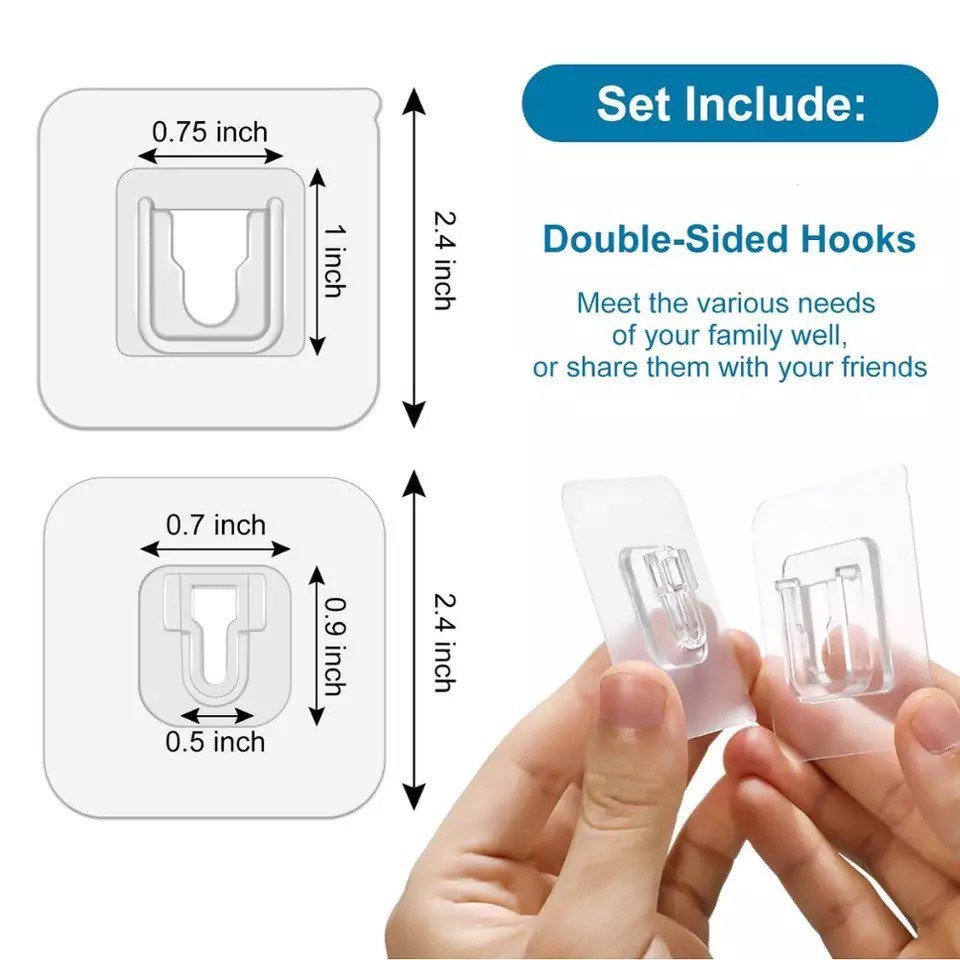 [1Set] Gantungan Tempel Socket Hook Gantung Plus Minus Kualitas Premium Double Tape Nano