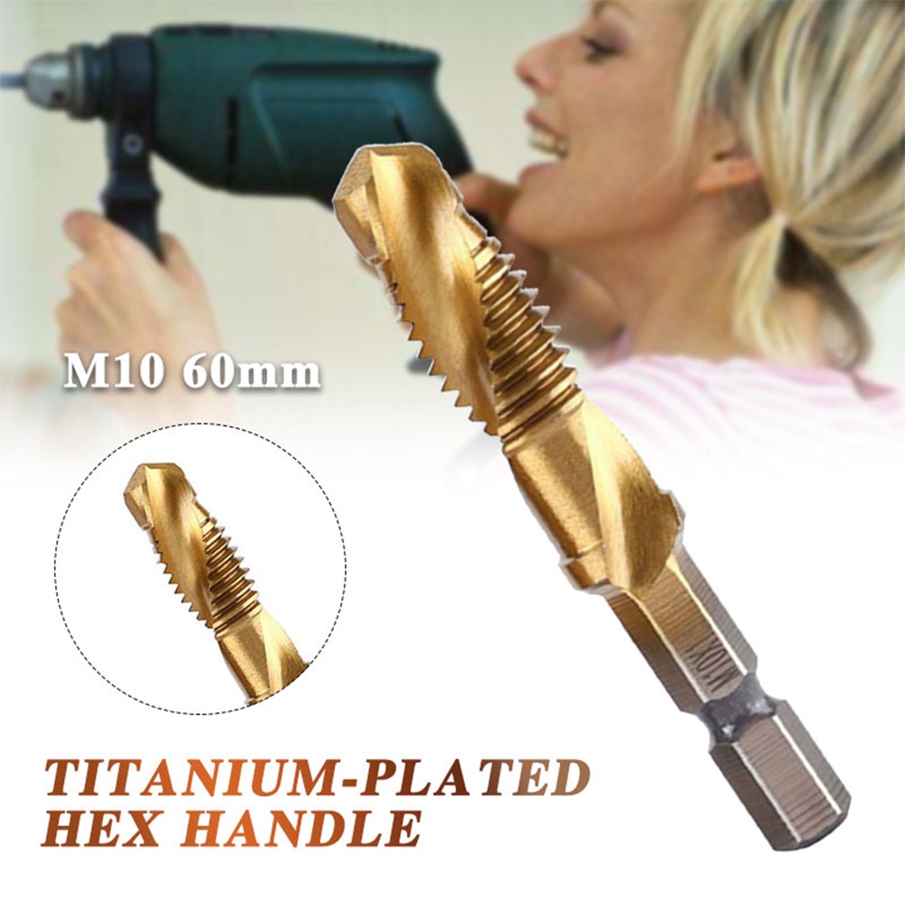 6pcs Mata Bor Hex Shank Hss Lapis Titanium Untuk Alat Pertukangan
