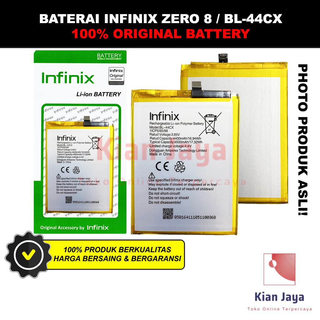 Baterai Infinix Zero 8 / BL-44CX Batre Batrai Battery Hp BL44CX Original