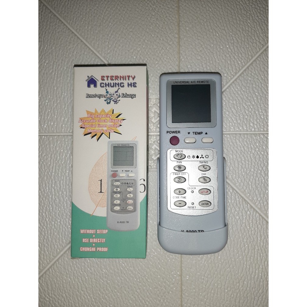 Remot / REMOTE AC Multi Universal Serbaguna CHUNGHE k-8000 bisa untuk berbagai merk AC