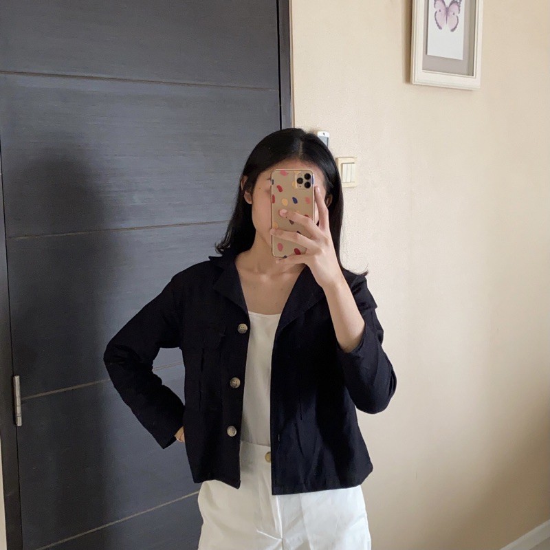 LALU OUTER BY WEAR LABEL (LINEN)-Black
