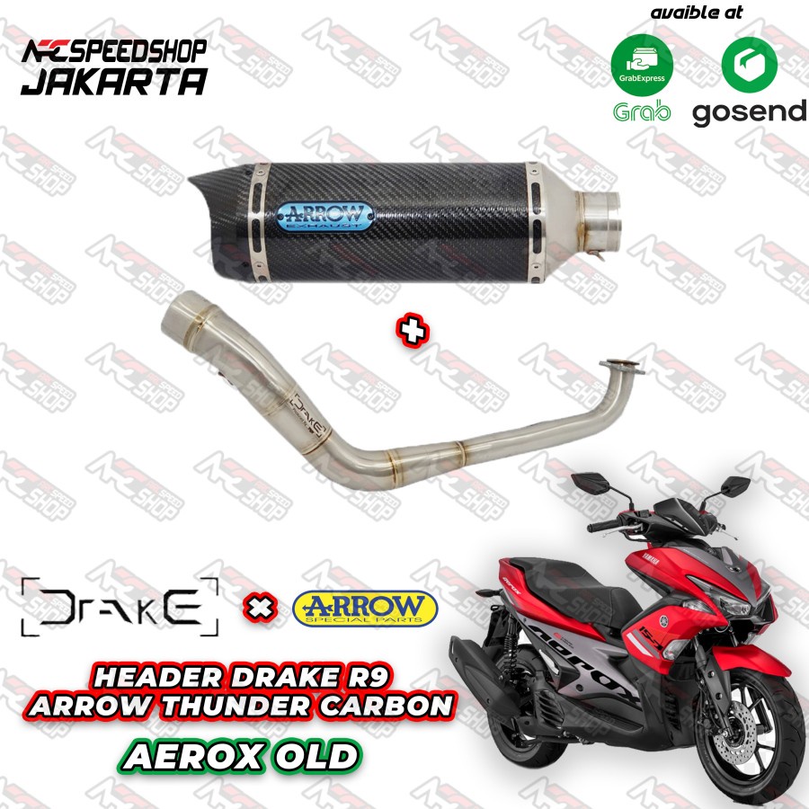 KNALPOT ARROW THUNDER CARBON AEROX 155CC FULLSYSTEM
