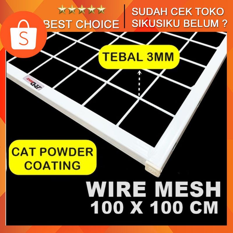 Wire Grid Mesh 100 X 100 CM - Kawat Jaring Kotak - Ram Dinding Bingkai