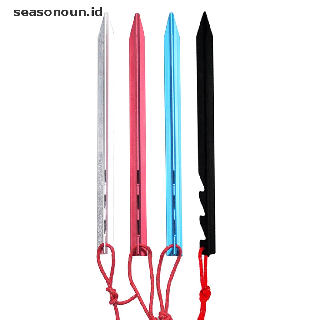 (seasonoun) 8pcs Pasak Tenda Bahan Aluminum Alloy Ukuran 18cm Untuk Camping / Outdoor