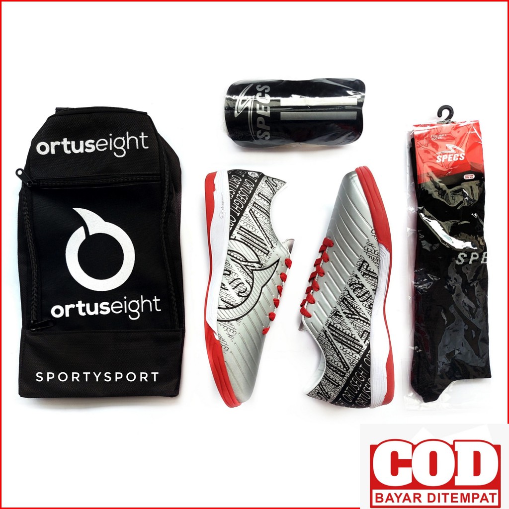 HARGA PROMO !! PAKET KOMPLIT Sepatu Futsal Ortush Ortuseight11 ravent TERBARU 1 KG MUAT 2 GRADE ORI-1