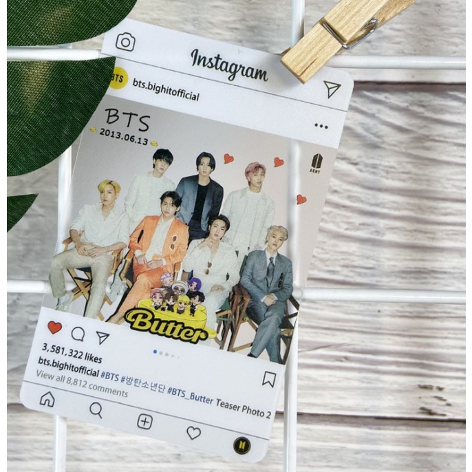 8pcs / set Kartu Koleksi Desain BTS Butter Bahan PVC Transparan