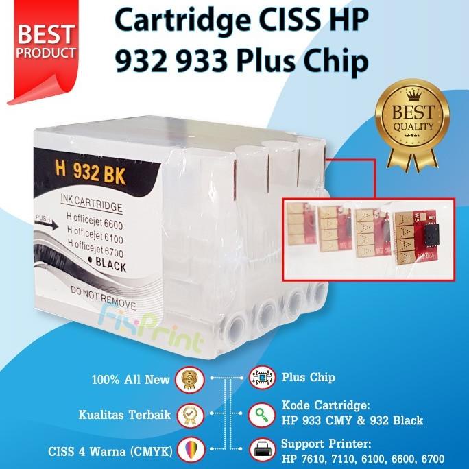 Cartridge Ciss Infus 932 933 Refill Printer Hp 7610 6700 7110 7612 Original
