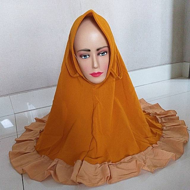 KERUDUNG HIJAB INSTAN WARNA KUNING KUNYIT