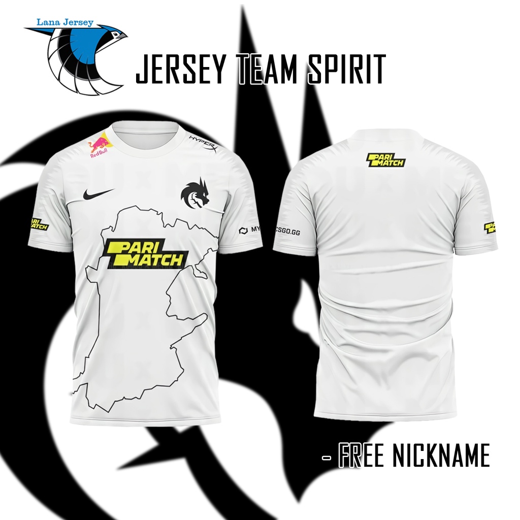 JERSEY TEAM SPIRIT 2021 GAME DOTA 2 CSGO WILDRIFT LOL FULL PRINTING (FREE NICKNAME)