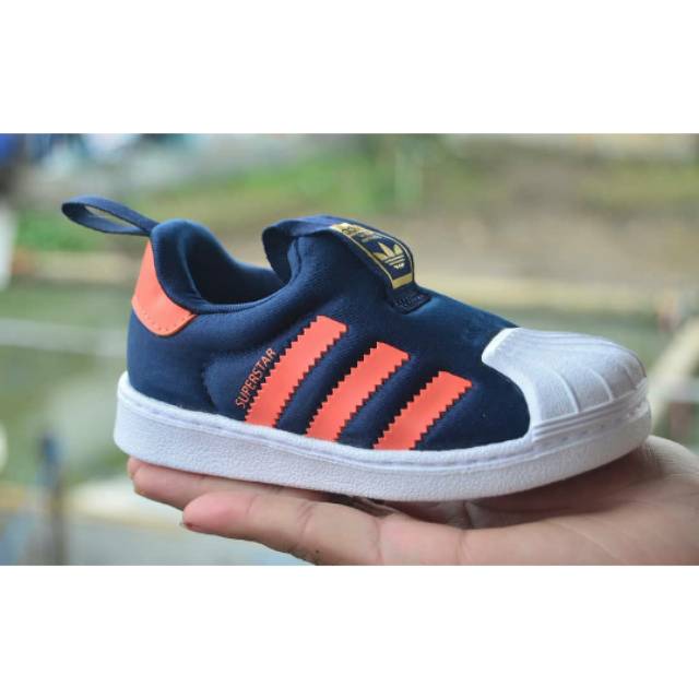 Adidas Superstar Slip On 360 Kids Original Navy Orange Murah