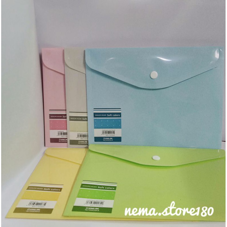 

MAP KANCING KING JIM A5 ENVELOPE HOLDER SOFT COLOURS 734SCGA-E/MAP KANCING PLASTIK A5 KING JIM