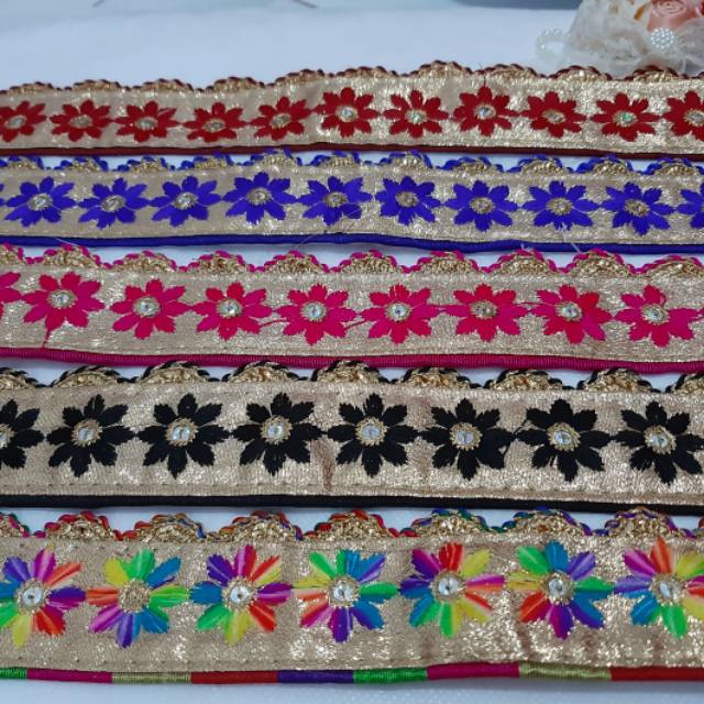 Renda india bordir bunga