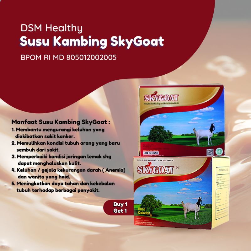 

DSM Healthy - (Buy 1 Get 1) Susu Kambing Etawa SkyGoat Coklat