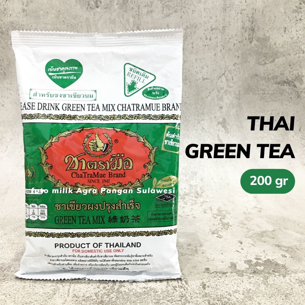 

Thai Green Tea Chatramue Brand Number One Teh Hijau Thailand Mix 200gr