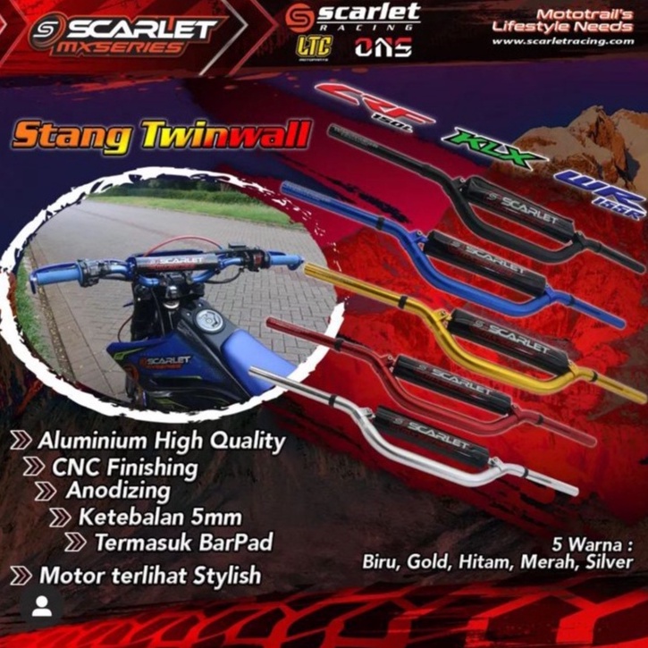 STANG FATBAR TWINWALL 878 TEBAL 5MM SCARLET RACING