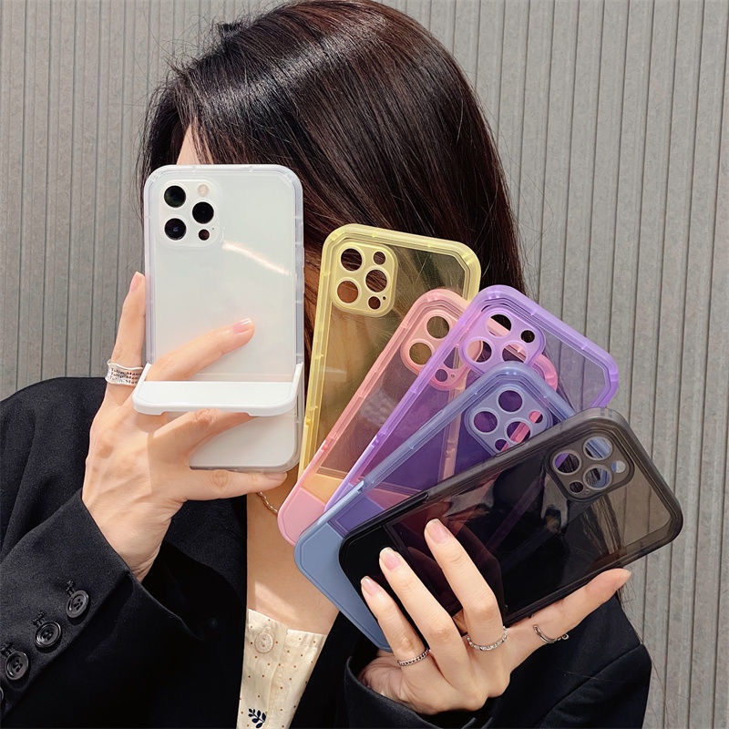 Case Transparan shockproof Dengan stand Untuk iphone XR X XS max 13 pro max 12 pro max 11 pro max 7 8 8Plus 7Plus