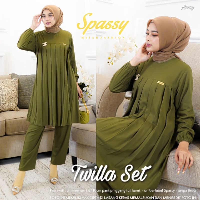 [RESTOCK] SETELAN CELANA WANITA // SET DAILY TWILLA BY SPASSY