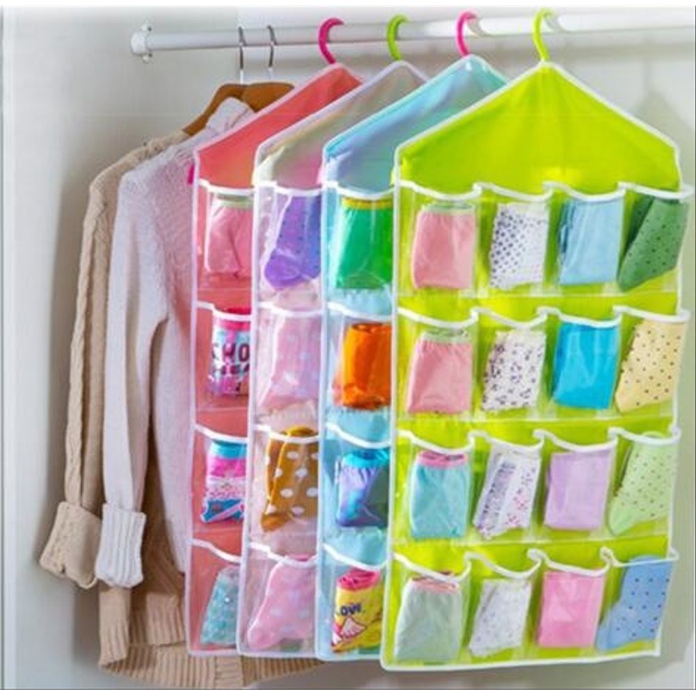 HOVELSHOP Pouch Gantung 16 Sekat Underwear Pouch Hanging Organizer Tempat Rak Gantung