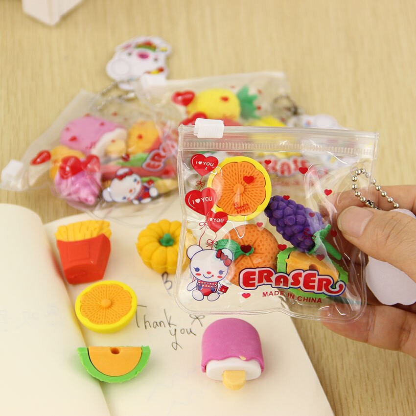 

1pak isi 4 - Penghapus buah sayur eraser lucu unik murah