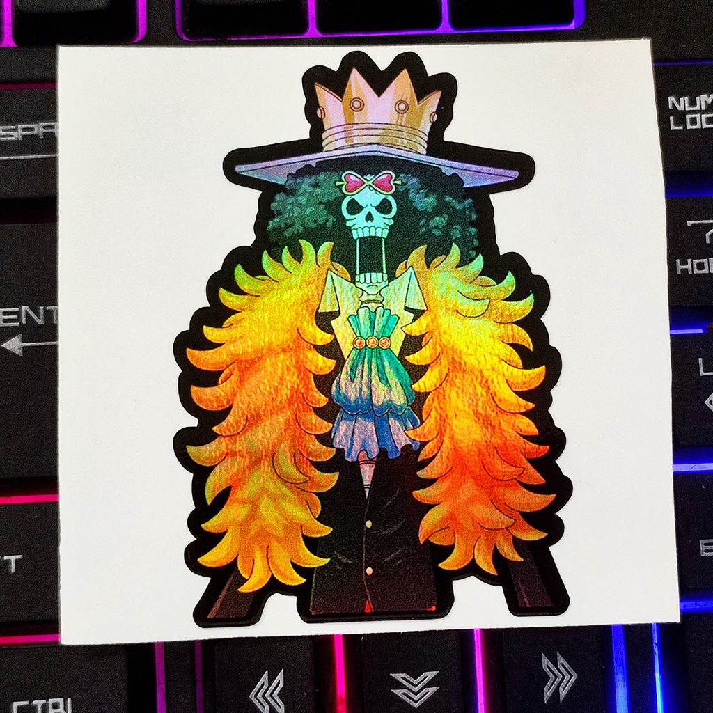 STICKER STIKER HOLOGRAM ANIME - ONE PIECE BROOK - STIKER ANIME HOLOGRAM