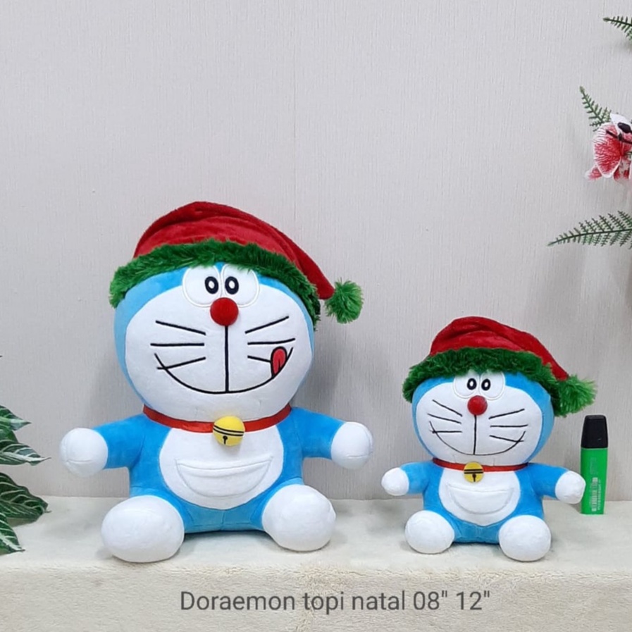 Boneka Doraemon Topi Natal 30cm Merrry Christmas hadiah natal kado anak kekasih