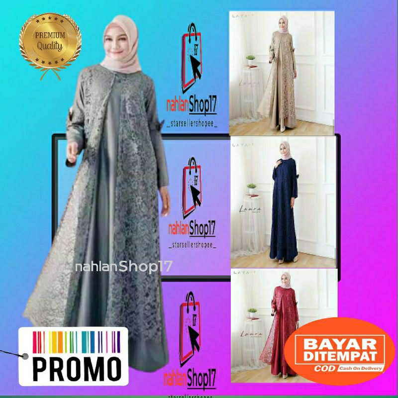 BAJU GAMIS BRUKAT TERBARU / GAMIS LAURA / LAURA MAXY DRES / LAURA MAXI DRESS BUSUI