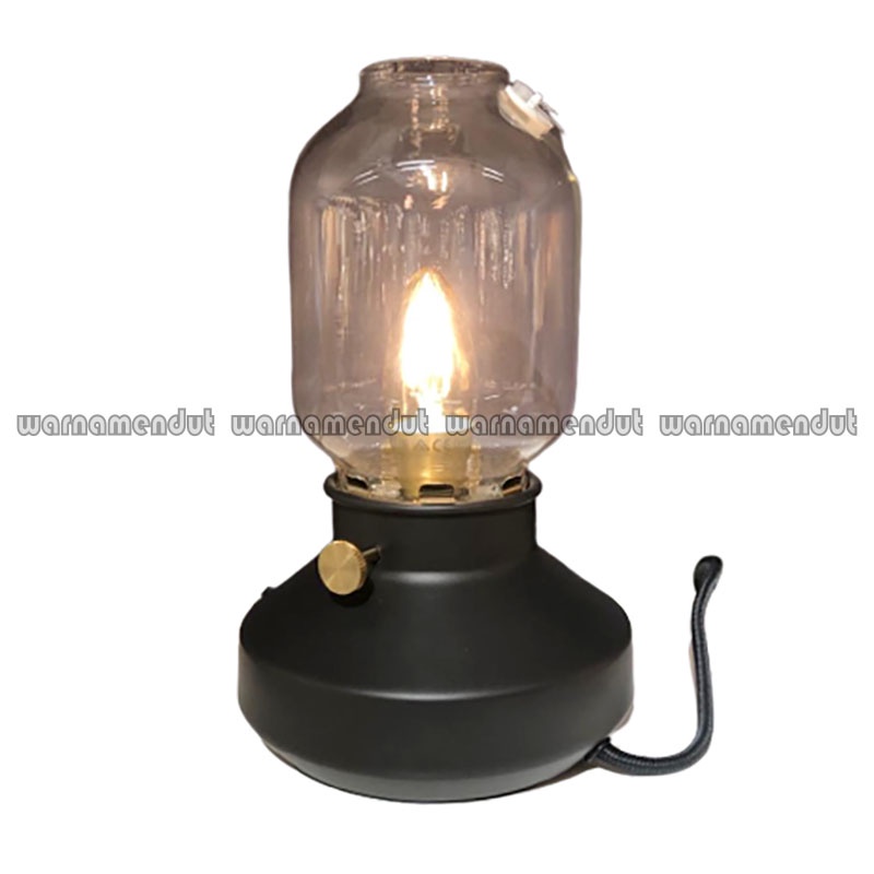 Lampu meja dekorasi retro antik kaca tinggi 25cm WMO IK3894 TARN