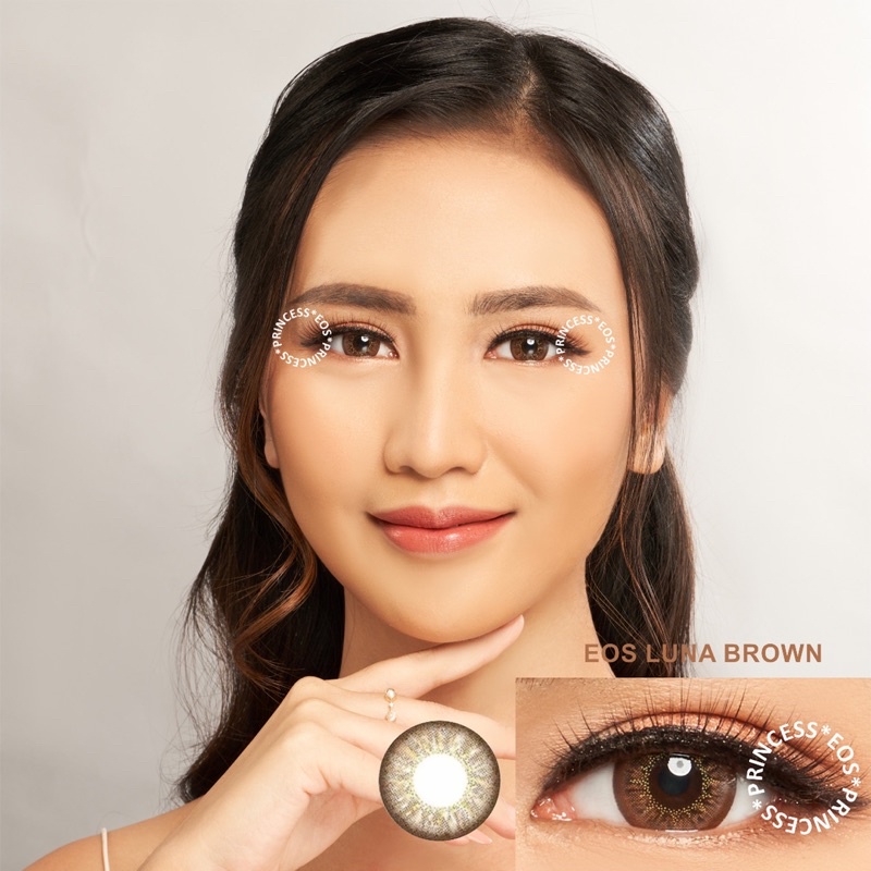 Softlens EOS Luna Brown / Coklat Normal Minus Beda Minus