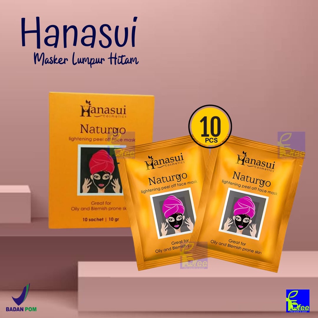 [ISI 10PCS] HANASUI Masker HITAM Naturgo PERBOX