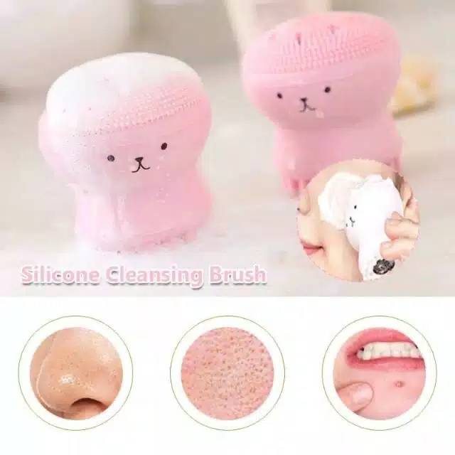 Sikat Brush pembersih wajah/scrubbing spon muka/pembersih wajah gurita