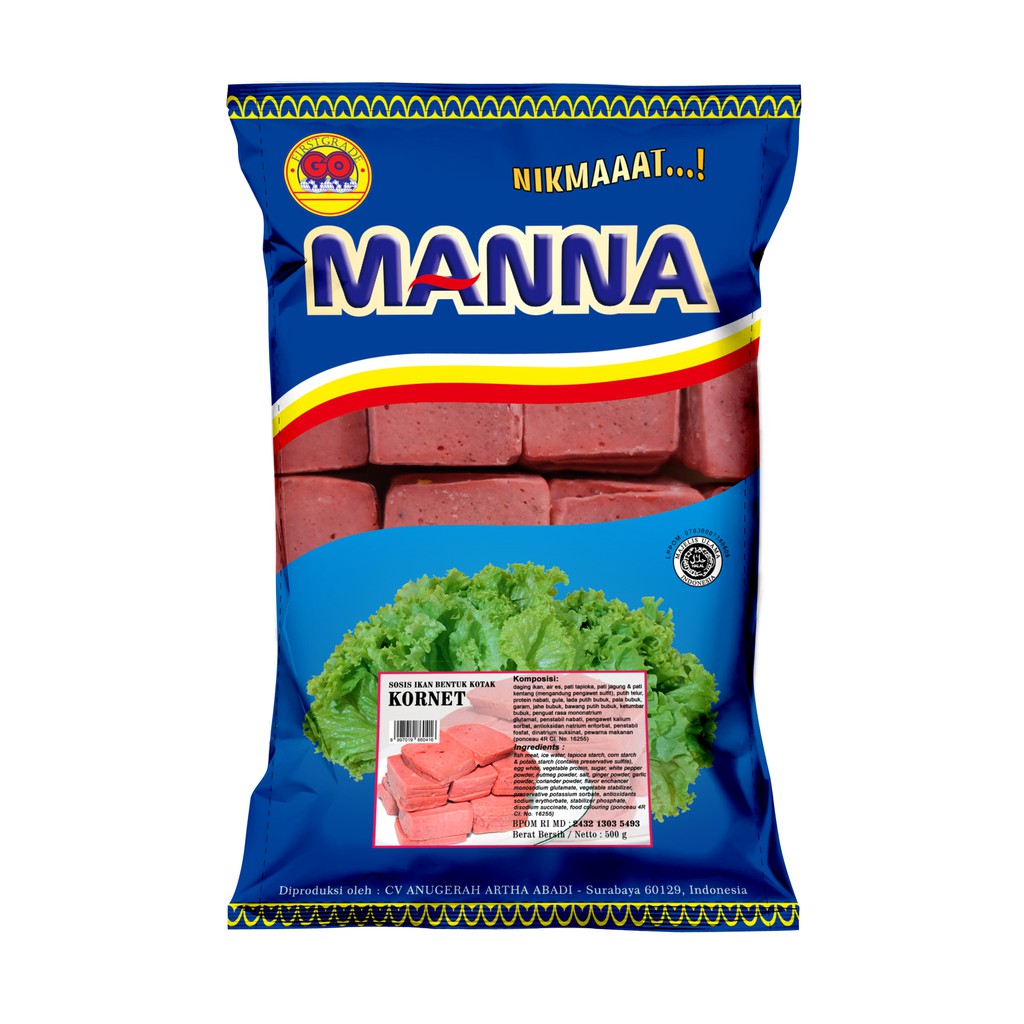 [FROZEN FOOD GOMANNA] KORNET IKAN KOTAK ISI 32 (500GR) MAKANAN INSTAN BAKSO/SOSIS IKAN BPOM HALAL