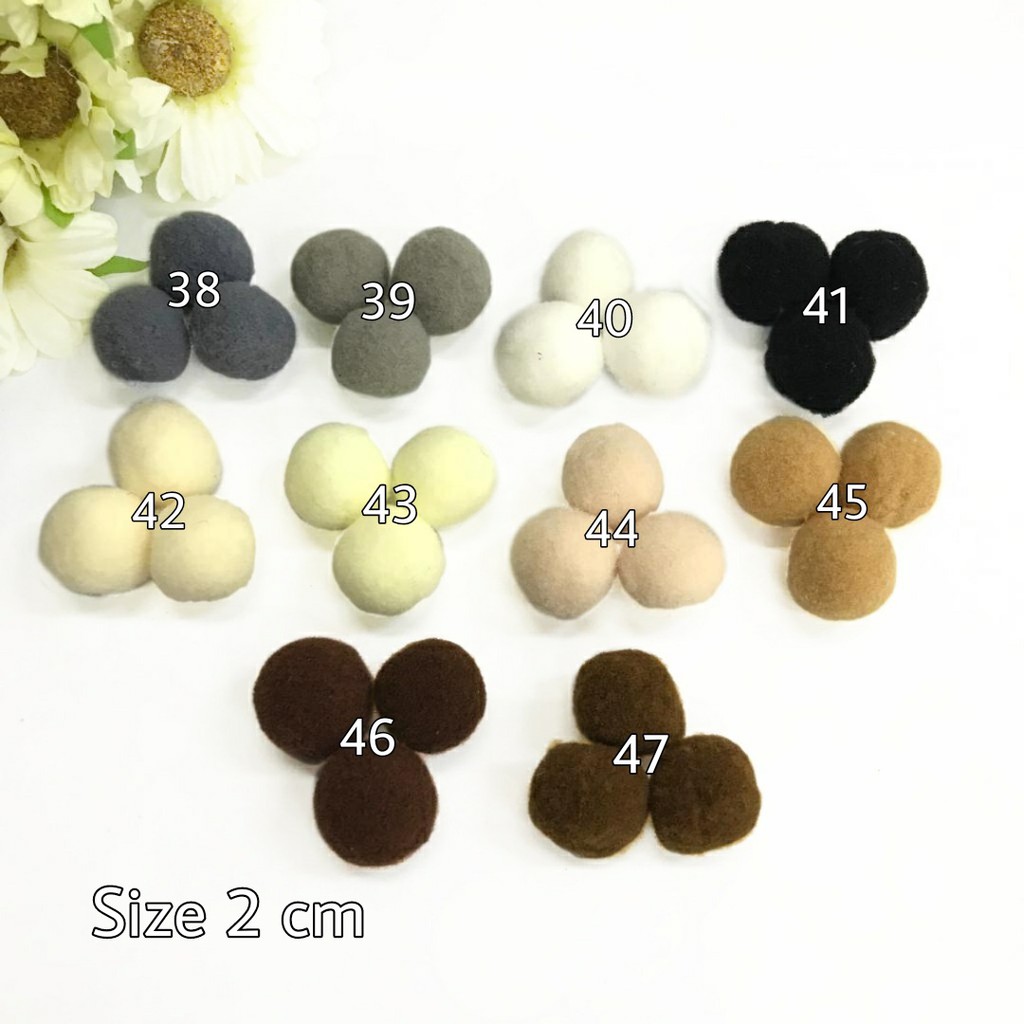 10 PCS - 2 CM | POM POM HALUS ANEKA WARNA | POM POM KAPAS