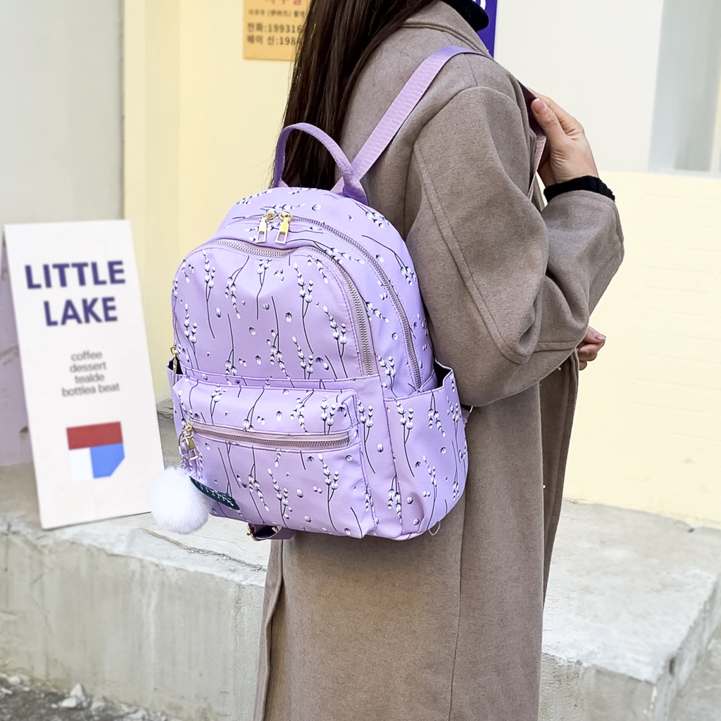 TAS RANSEL WANITA FASHION KOREA IMPORT OS72322 -  BACKPACK POLYESTER ANTI AIR SEKOLAH KULIAH KERJA TERBARU