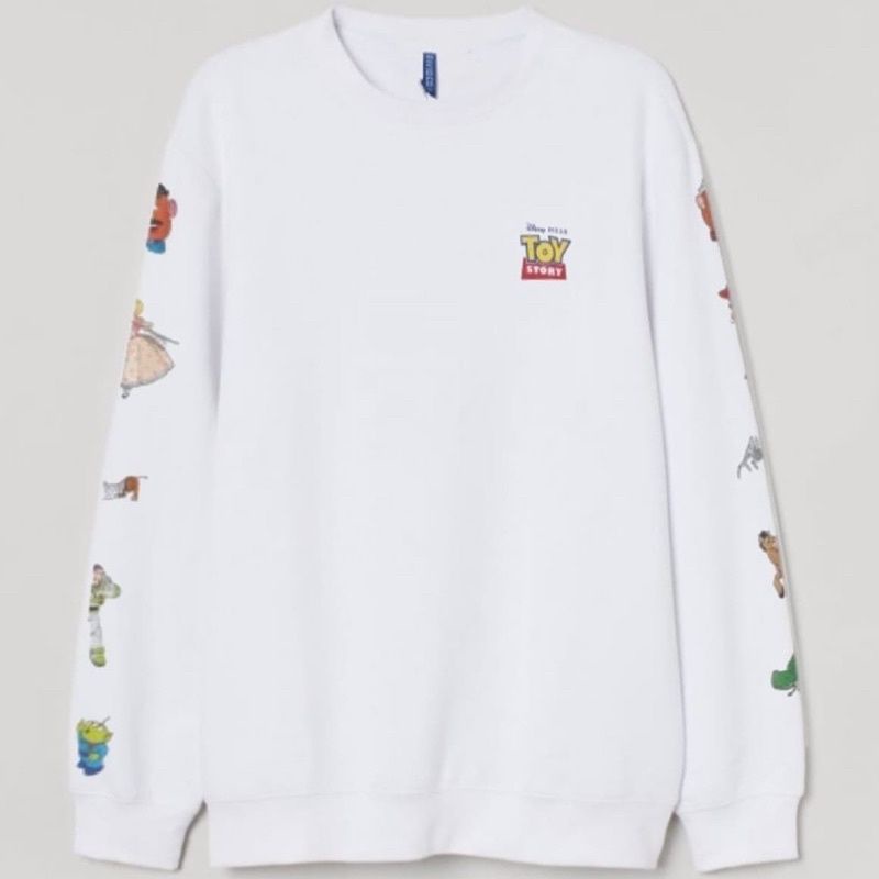 Crewneck Sweater H&amp;m Toy Story Putih HnM Wanita Cewek Pria White Free Paper Bag