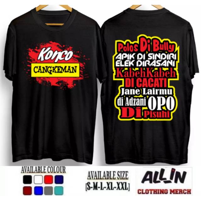 KAOS DISTRO KATA JAWA KONCO CANGKEMAN POLOS DI BULLY APIK DISINDIRI (READY SIZE S-XXL)