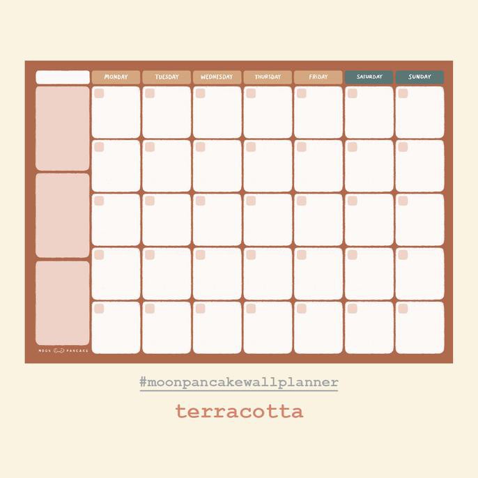 

Moon Pancake Wall Monthly Planner Board - Terracotta