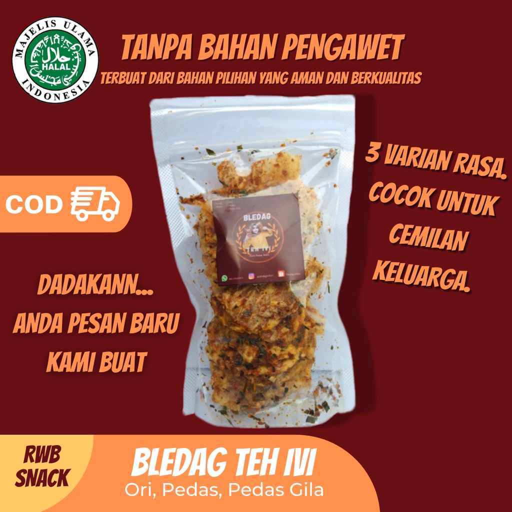 

Aneka Cemilan Jajanan Snack Makanan Pedas Beledag Teh ivi Kecimpring Pedas Kriuk Cikruh Renyah Krispi