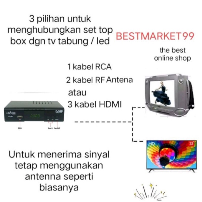 PROMO SET TOP BOX MITO STB 100 / ADVANCE STP A01  STB PENERIMA TV DIGITAL GOOD QUALITY