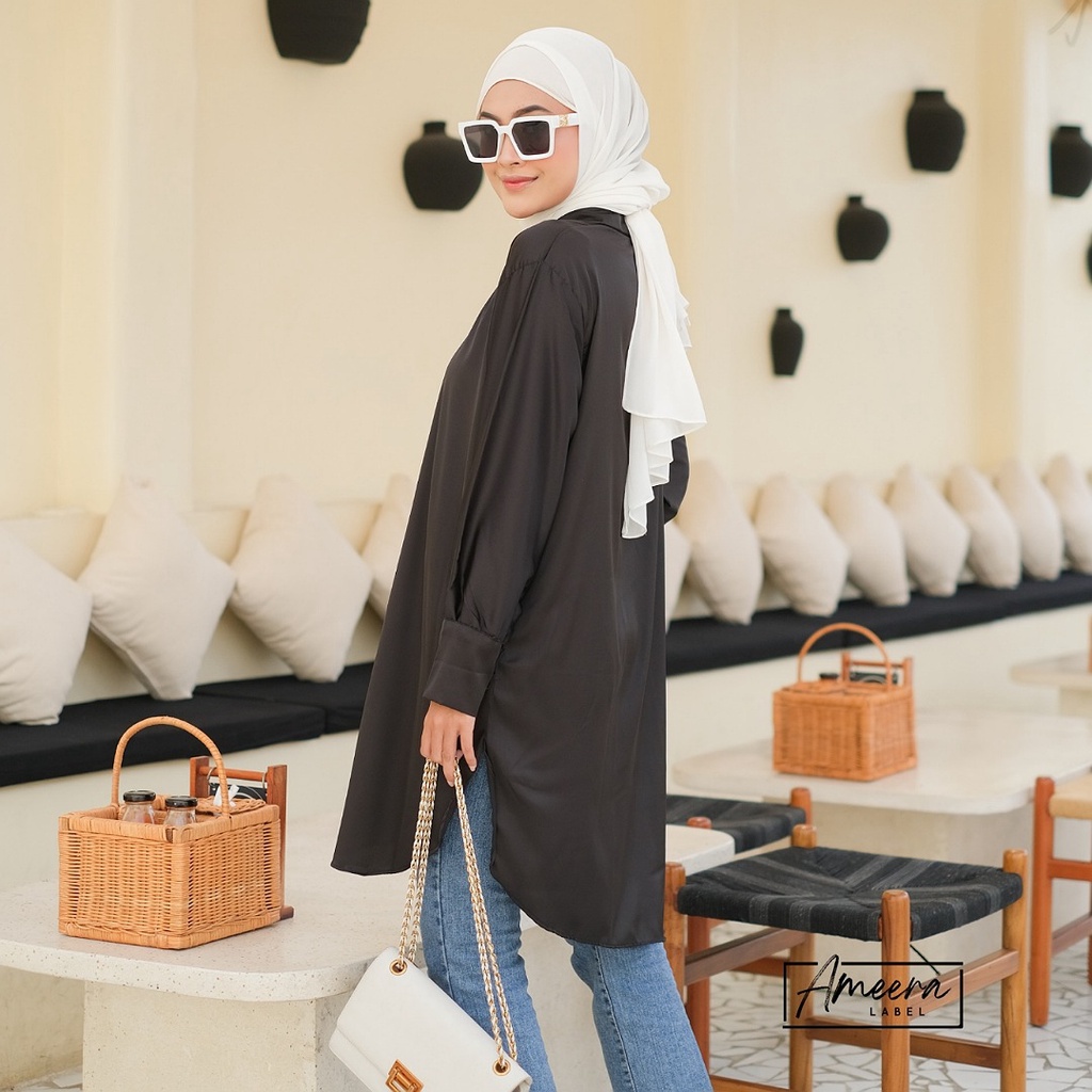 Audya Silk Tunic || Kemeja Silk || Kemeja Satin || Tunik
