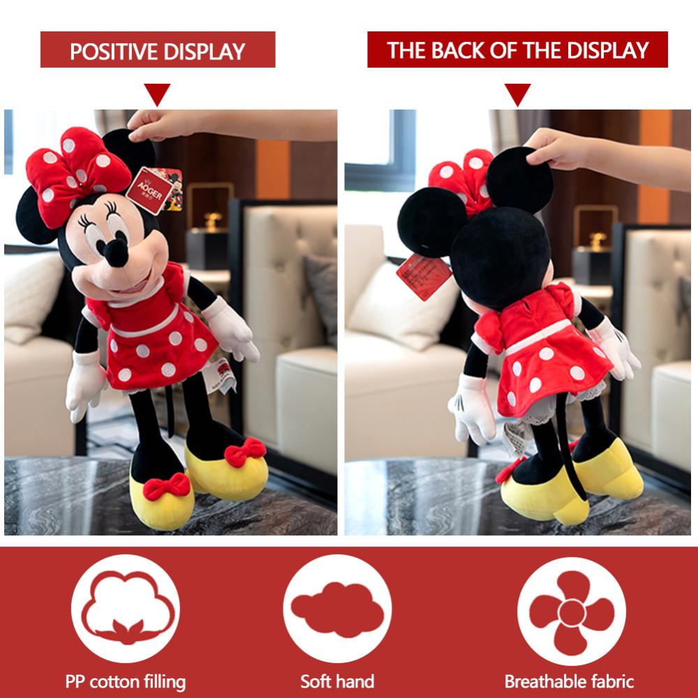 Timekey Mainan Boneka Stuffed Plush Mickey Minnie Mouse 35cm Untuk Hadiah Natalulang Tahun Anak Perempuan C8U6