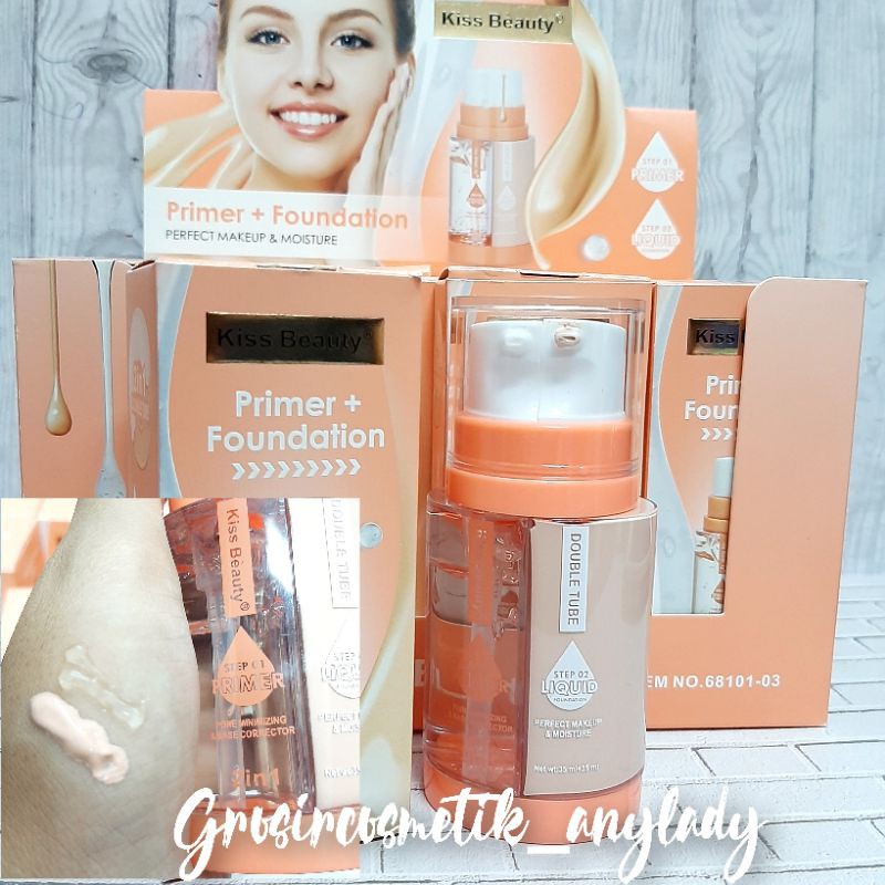 PROMO ECER PRIMER + FOUNDATION 2 IN 1 KISS BEAUTY No. 68101-03