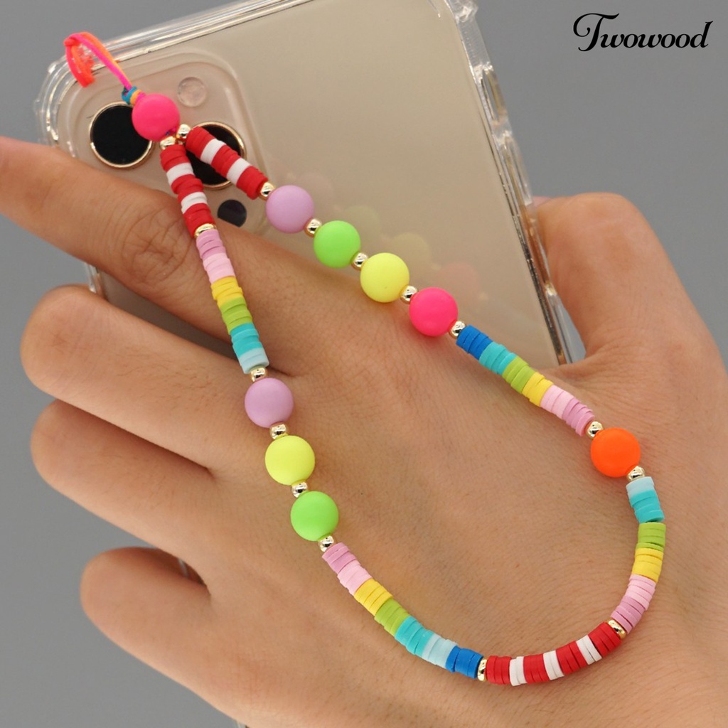 Twowood Tali Lanyard Handphone Bahan Polymer Clay Warna-Warni