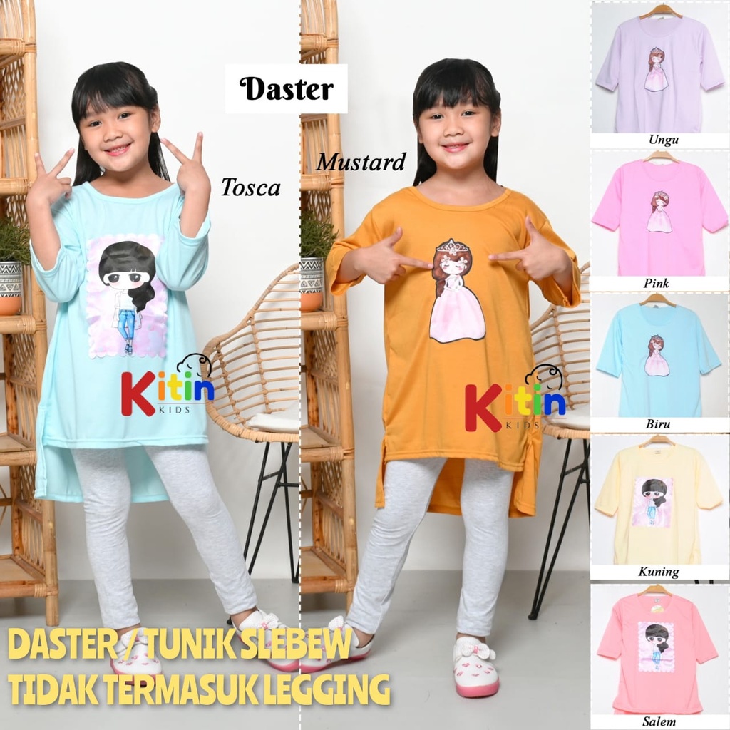 GS - Daster Anak Cewek Perempuan Slebew 3-10 THN/ Tunik anak Slebew / Viral Titok / Setelan JEJE/ Be