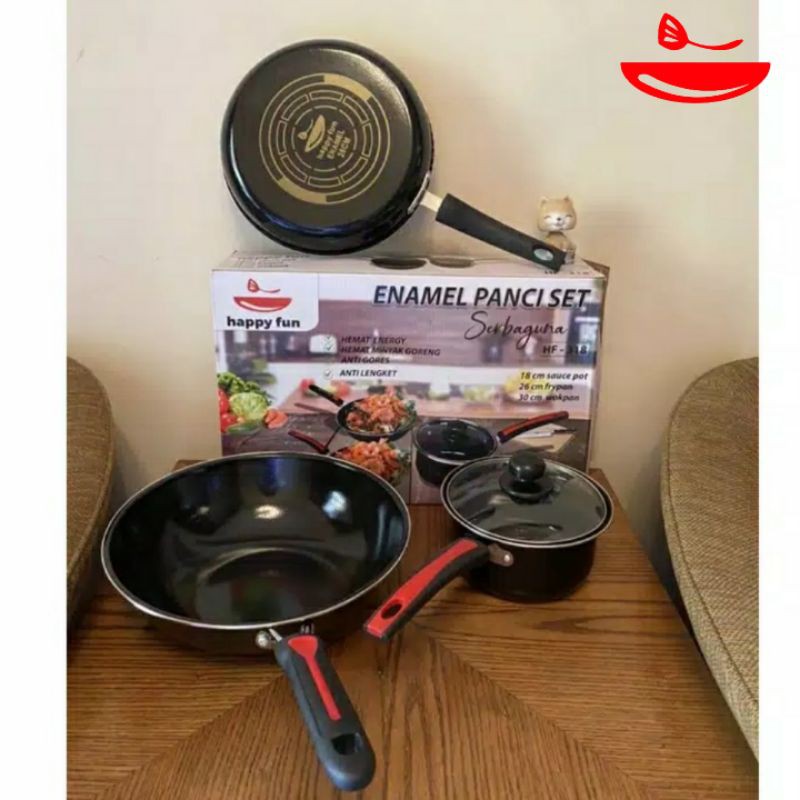 Panci set enamel 4 pcs Happy Fun HF 318 x 2630