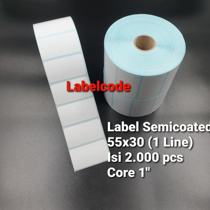 

Hemat Label Semicoated 55X30 ( 1 Line) Isi 2.000 Pcs Core 1" | Label Barcode Gilaa!!!
