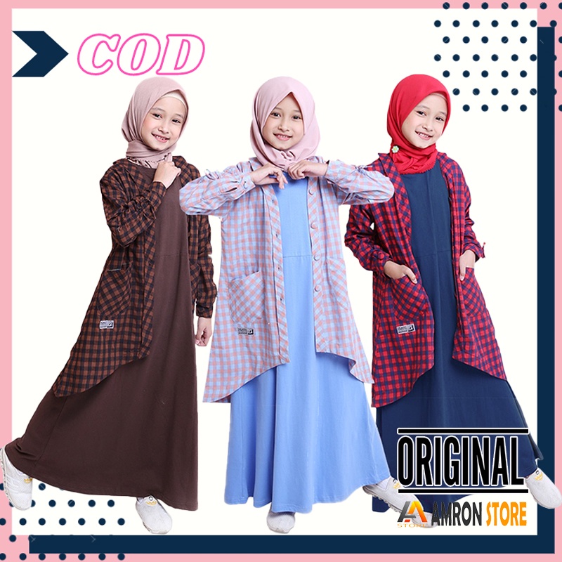 Setelan Baju Muslim Anak Perempuan Umur 3 4 5 6 7 8 9 10 11 12 13 14 15 16 Tahun Branded Model Terbaru Kualitas Terbaik