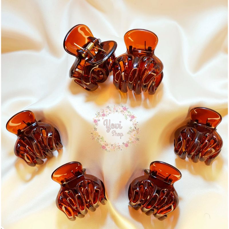 Jedai Declip Jepitan Badai Jepitan Rambut Jedai Declip Ori Bangkok Jedai Coklat Bening 5 Cakar 5cm