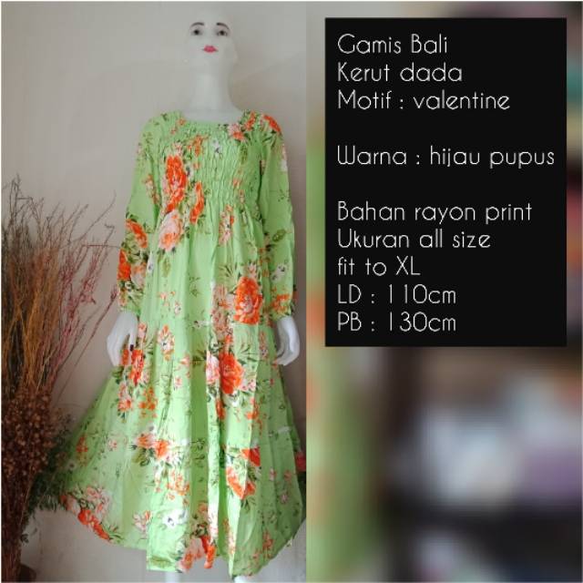 GAMIS BALI MOTIF BUNGA MAWAR 1