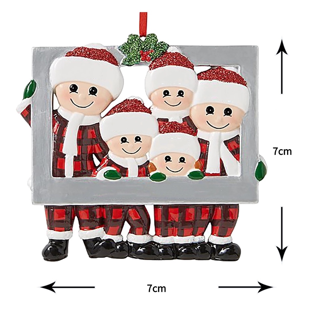 Ornamen Bingkai Foto Desain Santa Claus Family Untuk Dekorasi Pohon Natal