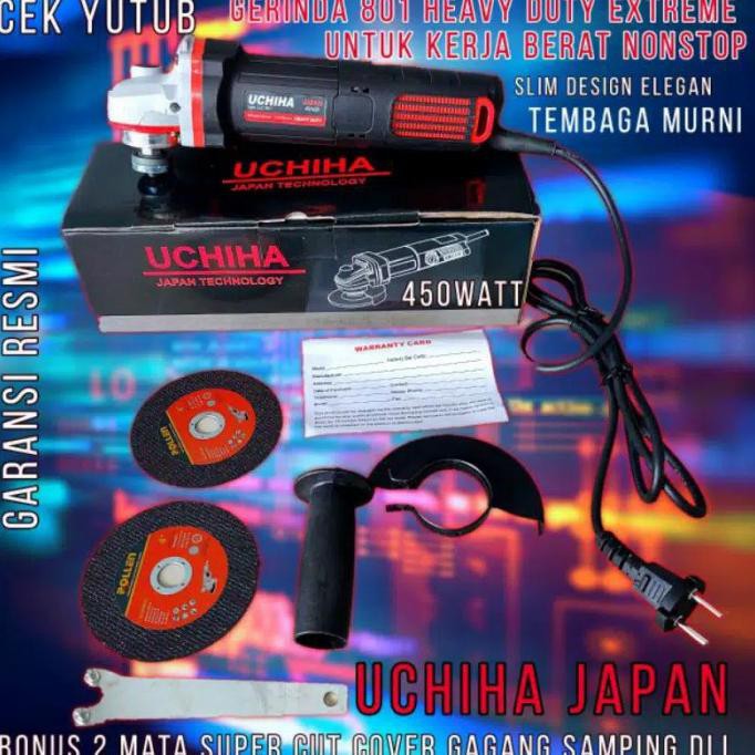 PROMO MESIN GERINDA UCHIHA TYPE 801 ANGLE GRINDER EXTREME POWER TANGAN  NEW 